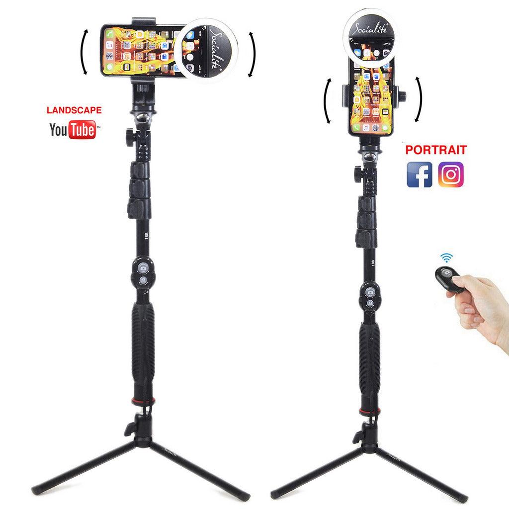ATUMTEK Bluetooth Selfie Stick Tripod, 31.3 inches Premium Mini Phone Tripod  Stand, Extendable 3 in 1 Aluminum Selfie Stick with Wireless Remote and  Tripod Stand 270 Rotation for iPhone 13/12/11 Pro/XS Max/XS/XR/X