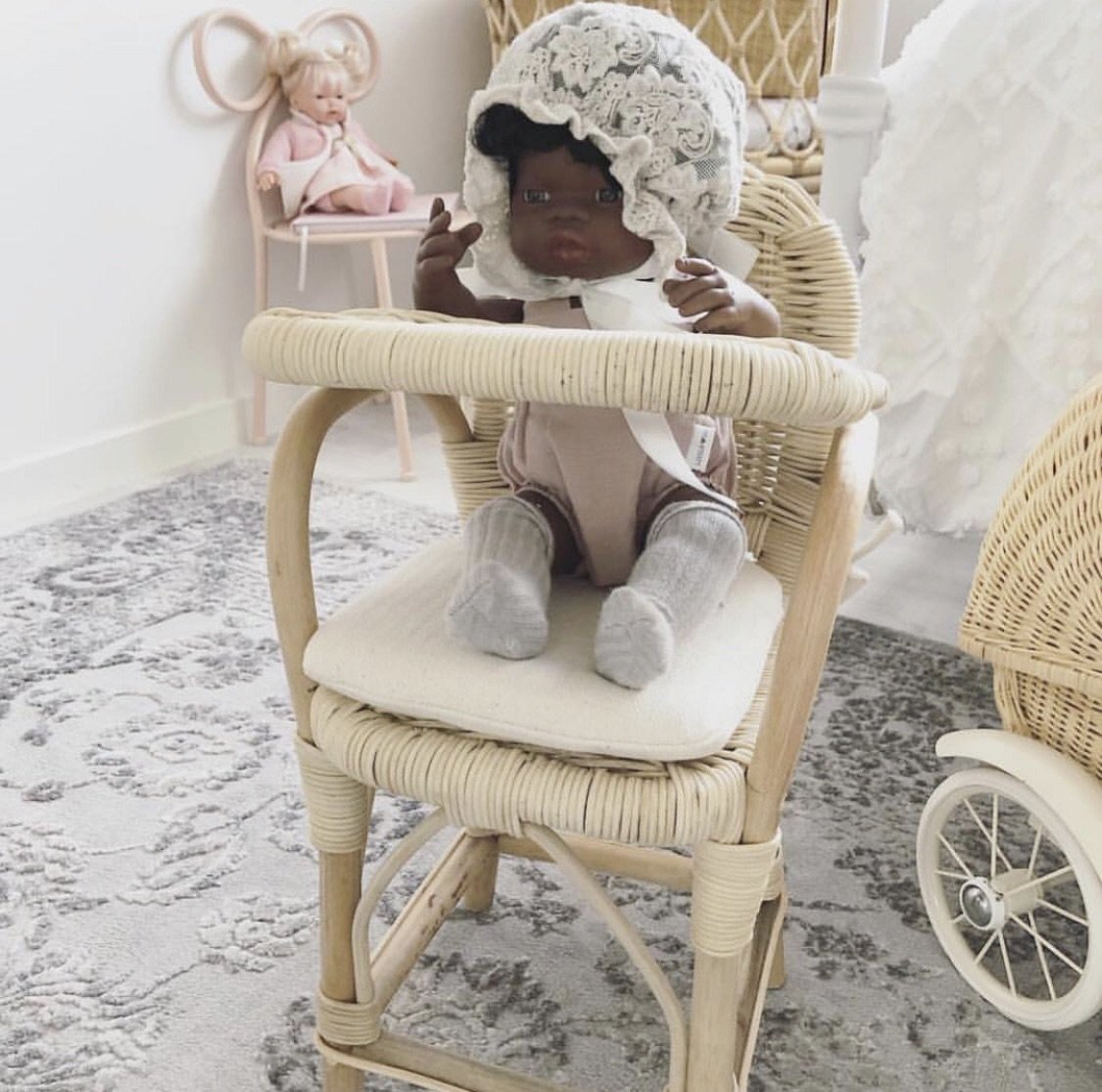 wicker doll high chair