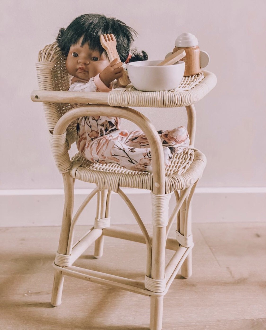 rattan doll chair