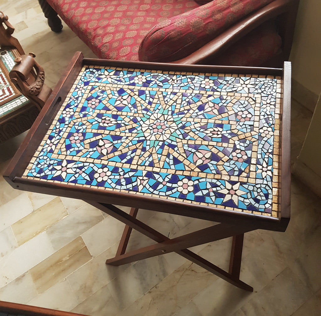 home goods table cloth blue and white lattice