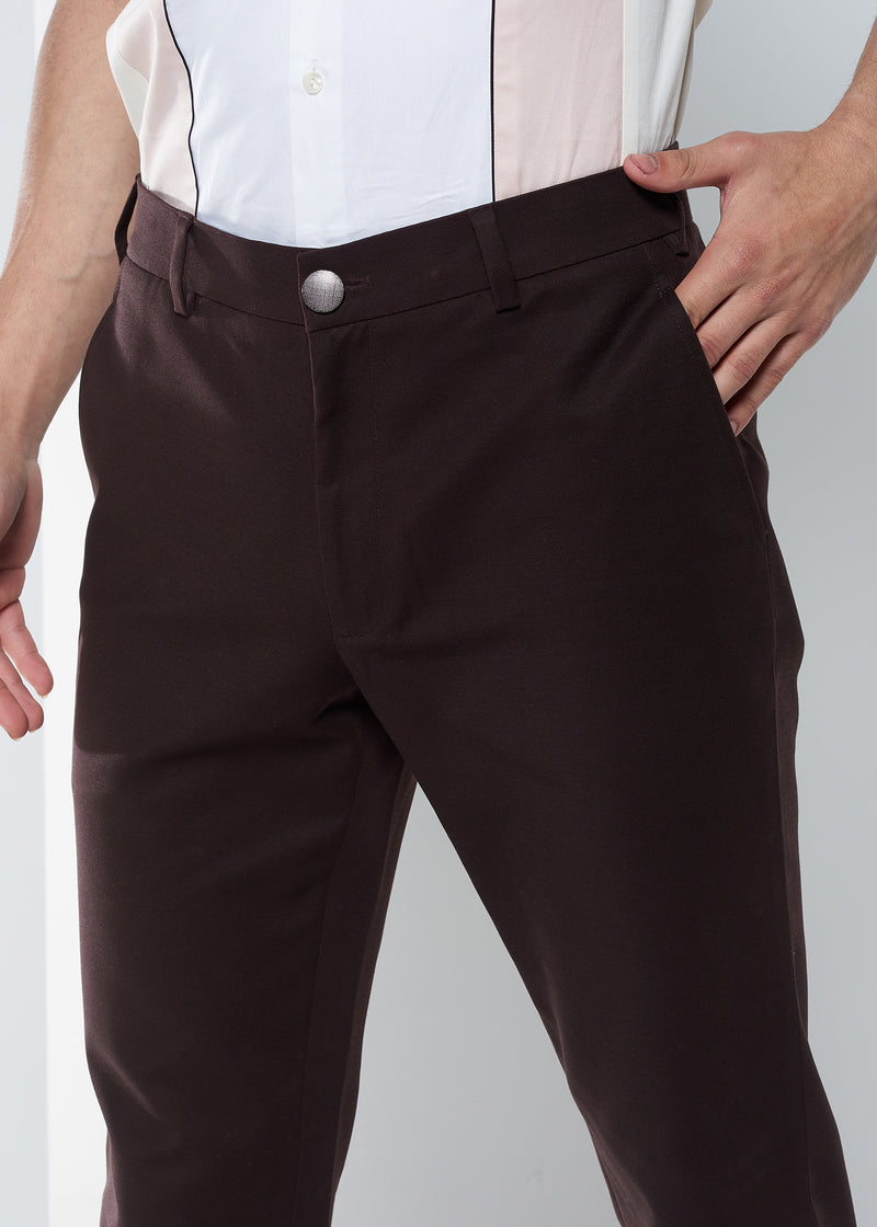 Buy FUBAR Men Light Brown Solid Cotton Blend Slim Fit Casual Trousers size  30 Online at Best Prices in India  JioMart