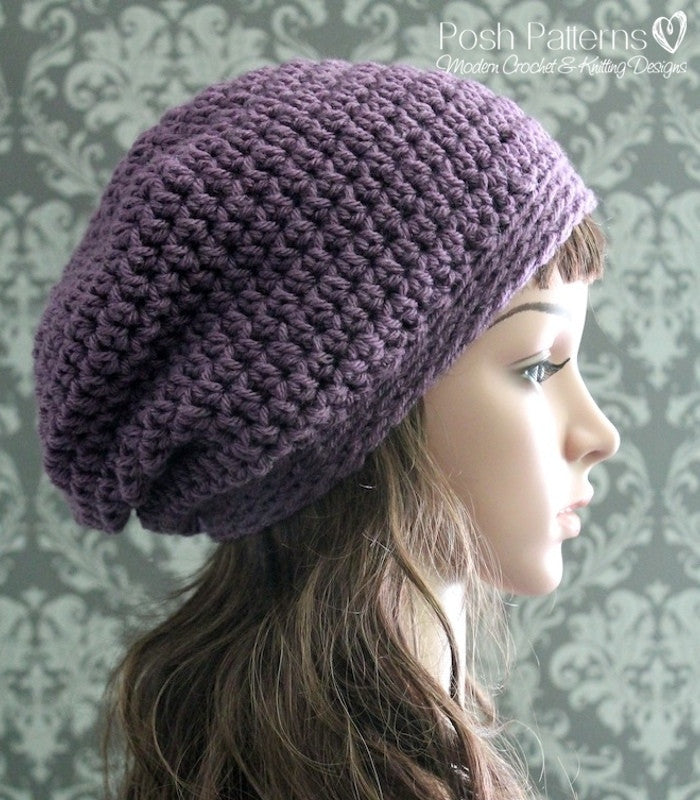 Crochet PATTERN - Easy Crochet Slouchy Hat Pattern – Posh Patterns
