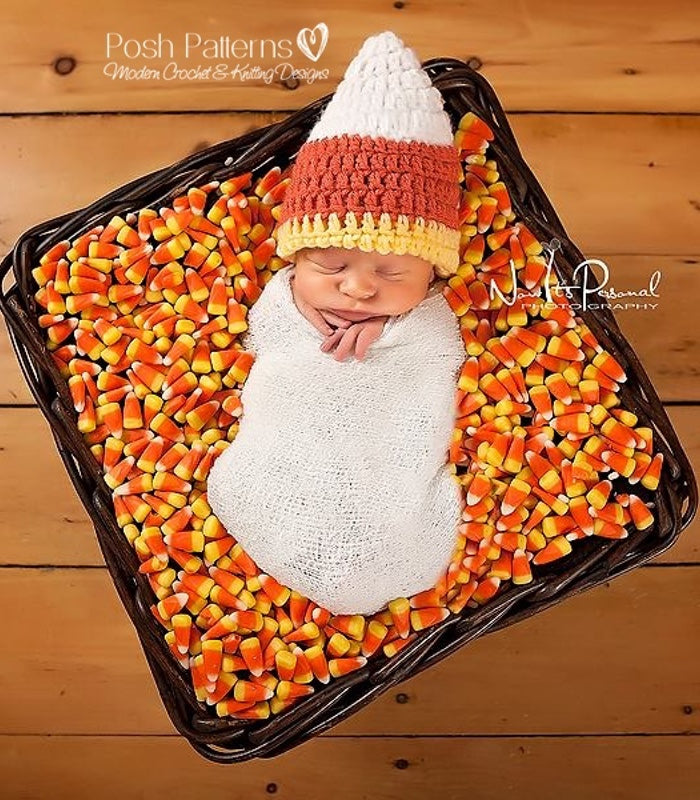 Crochet Pattern - Baby Candy Corn Hat Crochet Pattern