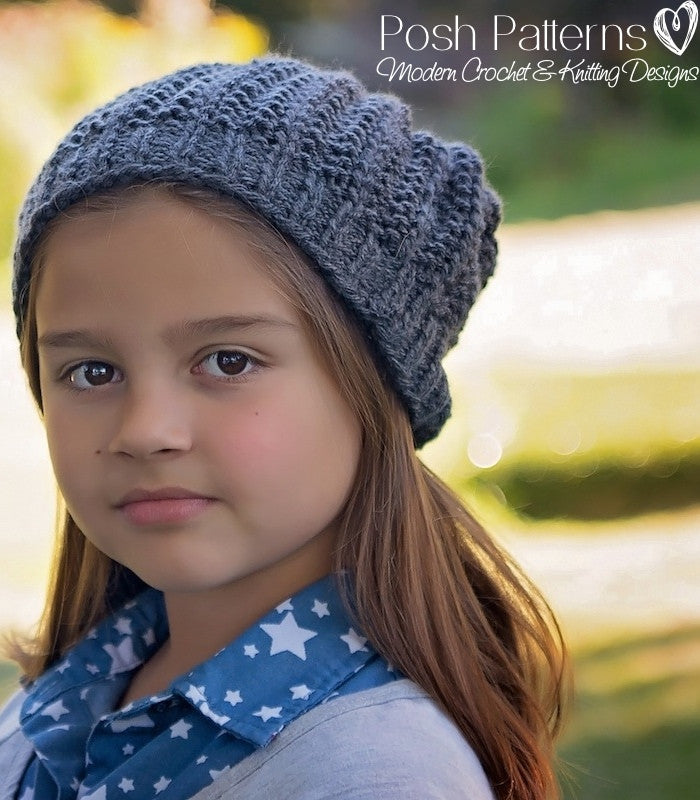 Knitting Pattern Easy Knit Ribbed Hat Pattern Instant Download