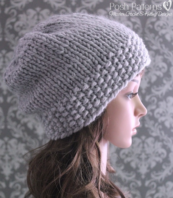 Knitting PATTERN - Chunky Knit Slouchy Hat Pattern