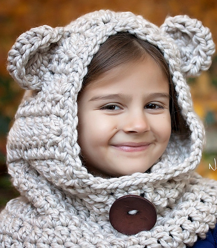 Crochet PATTERN Crochet Bear Hood Cowl Pattern Posh Patterns