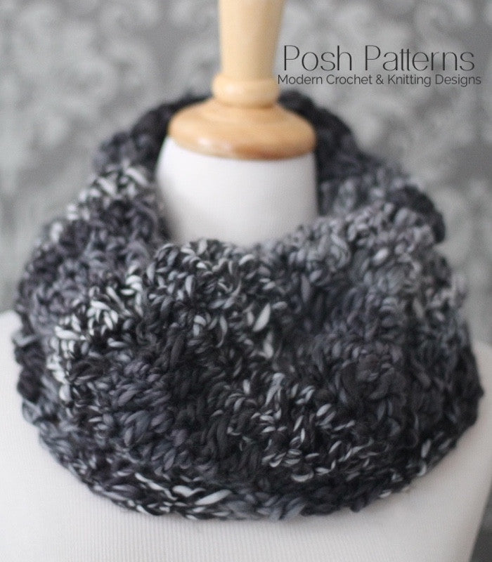 Textured Crochet Cowl Pattern Infinity Scarf