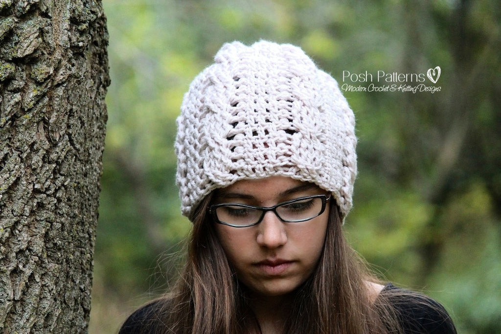 Cable knit crochet hat pattern free