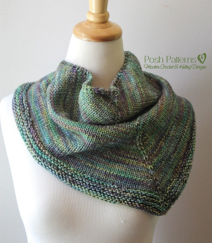 Knitting PATTERN - Knit Triangle Scarf Pattern - Cowl – Posh Patterns