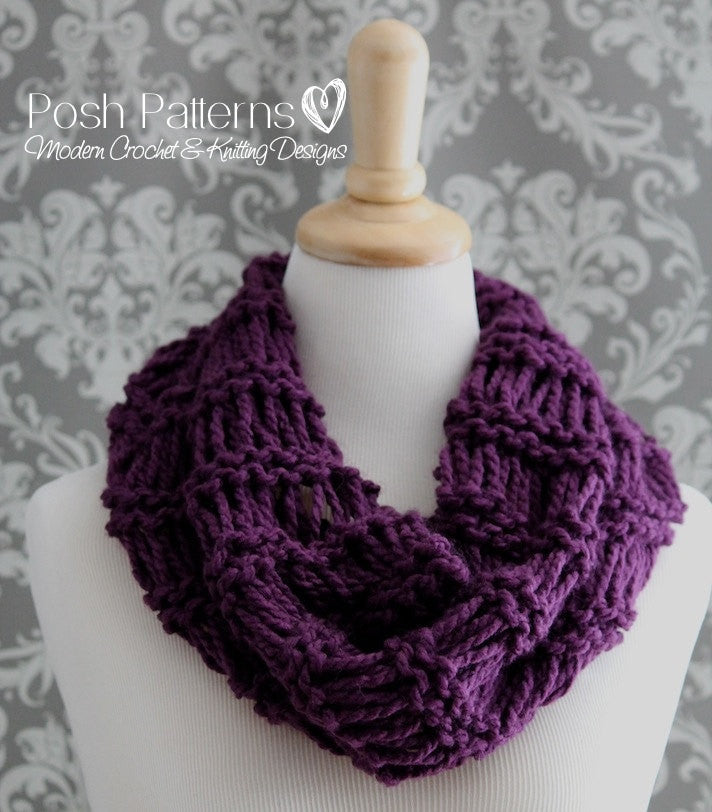 Knitting Patterns Easy Knit Infinity Scarf Pattern