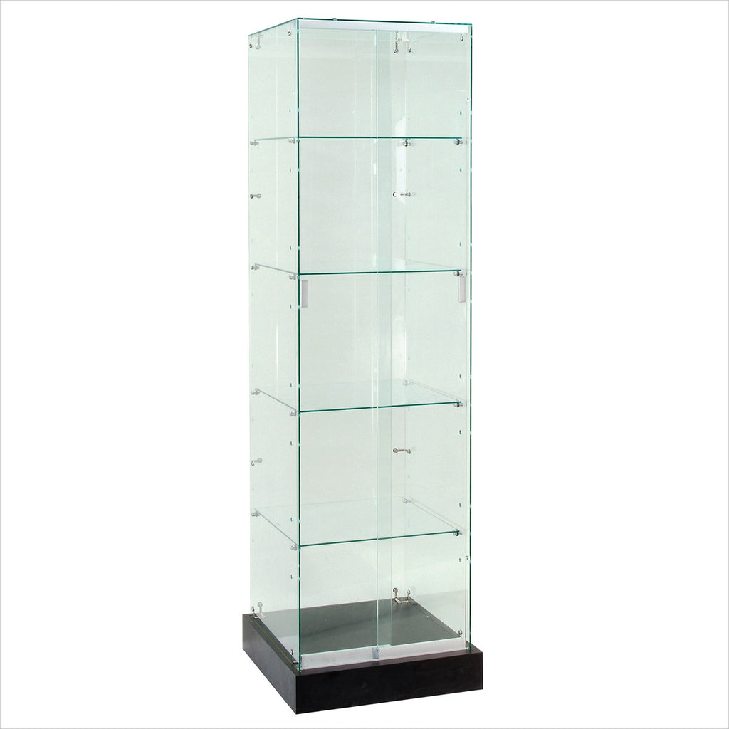 Retail Glass Display Case Frameless Glass Display Tower Store