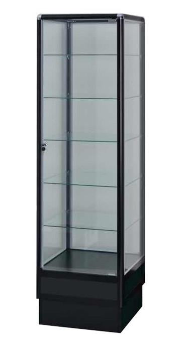 Display Case Black Aluminum Display Tower Store Fixture Showcase