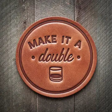 Whiskey Themed Leather Coasters [6 Styles]