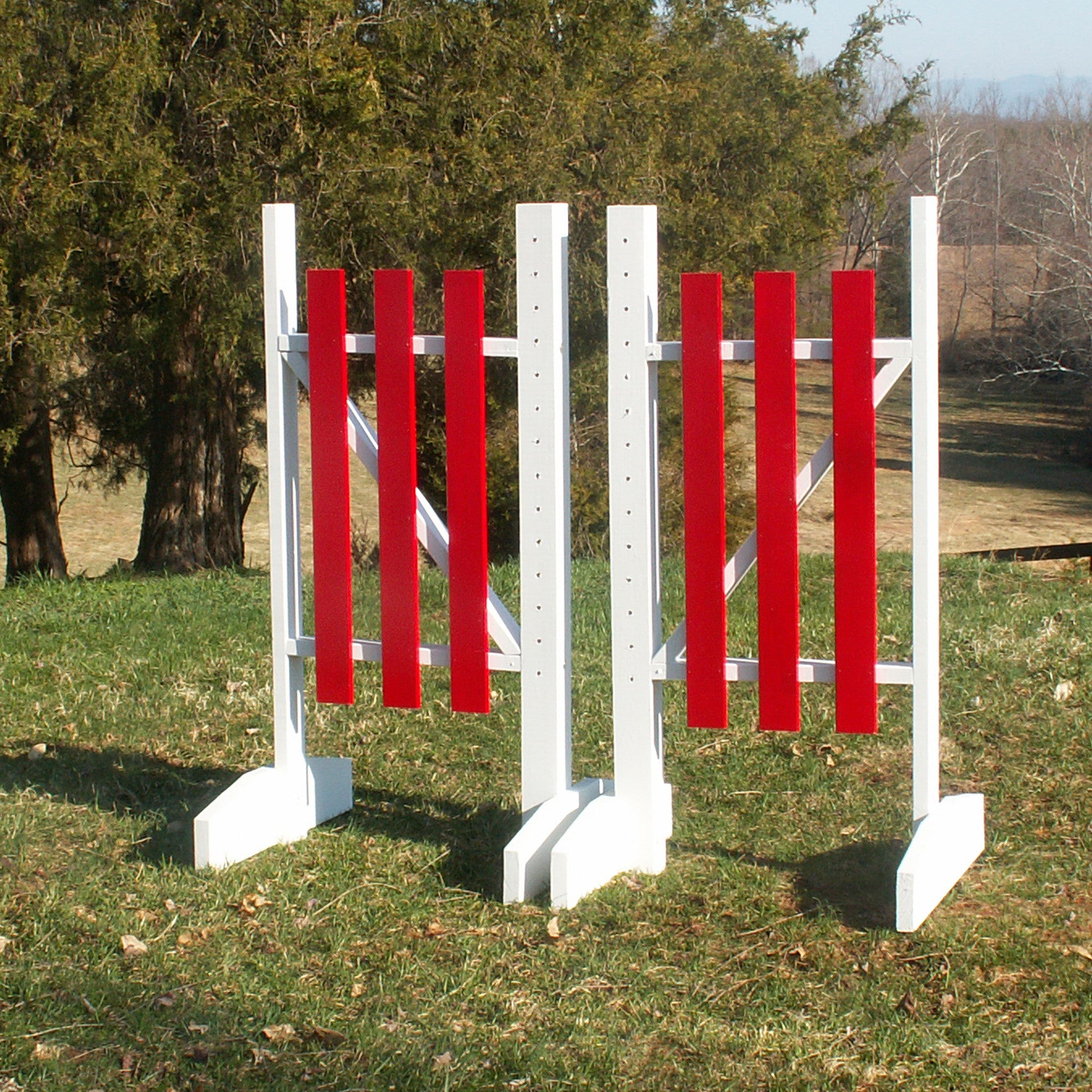 3 Panel Colored Wing Standards Wood Horse Jumps 202 Platinum Jumps