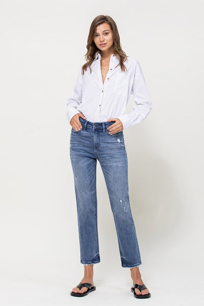 VERVET by Flying Monkey High Rise Slim Crop Straight Jeans – Bellis ...