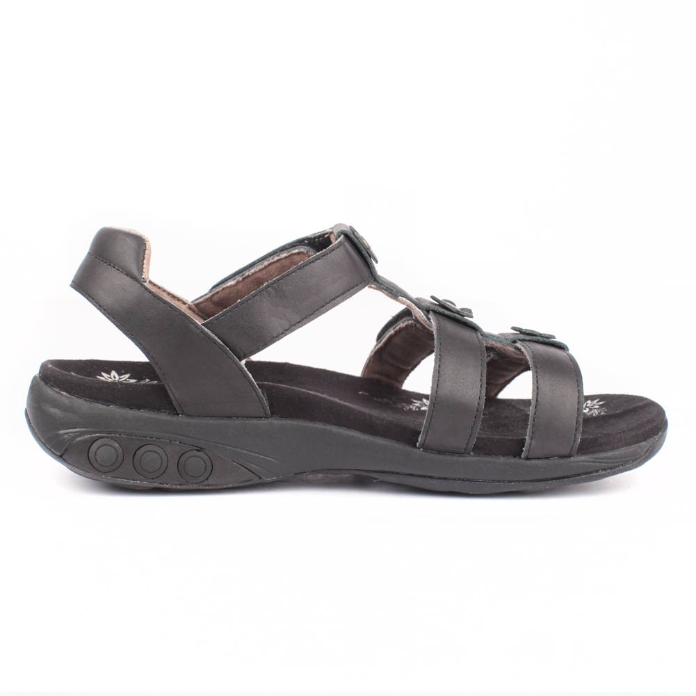 therafit eva women's leather adjustable strap slip on sandal