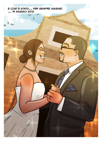 custom couple cartoon