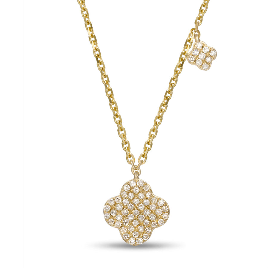 Yellow Gold Diamonds Flower Pendant