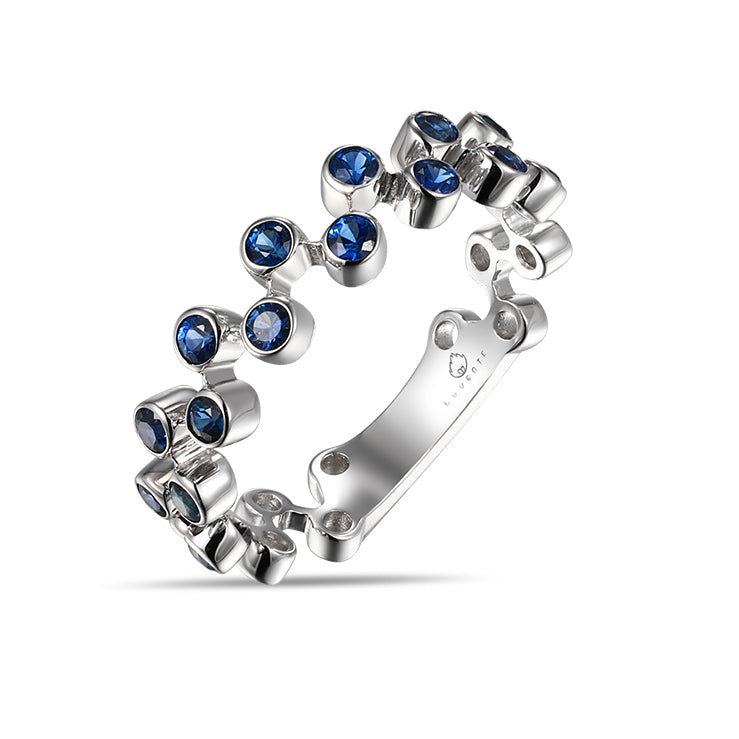 White Gold Bezel Sapphires Fashion Band