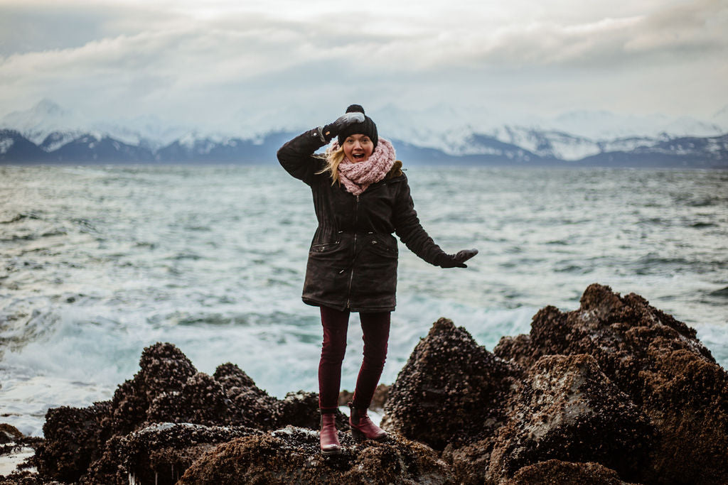 Crazy wind and waves out at Sunshine Cove in Juneau, Alaska by Resolute Boutique & Sydney Akagi