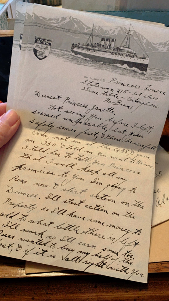 Great Grandmother Janette Edwards love letters in Ketchikan, Alaska