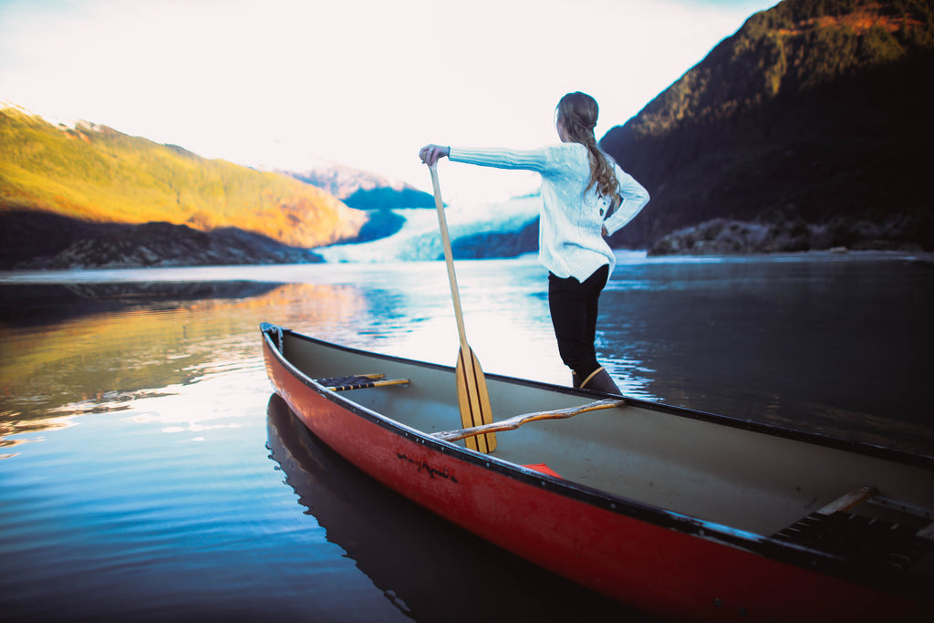 Canoeing at the Mendenhall Glacier in Juneau, Alaska for Resolute Boutique & Lifestyle