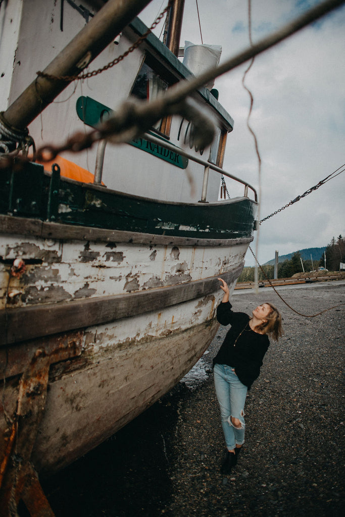 Abandoned fishing boats in Juneau, Alaska