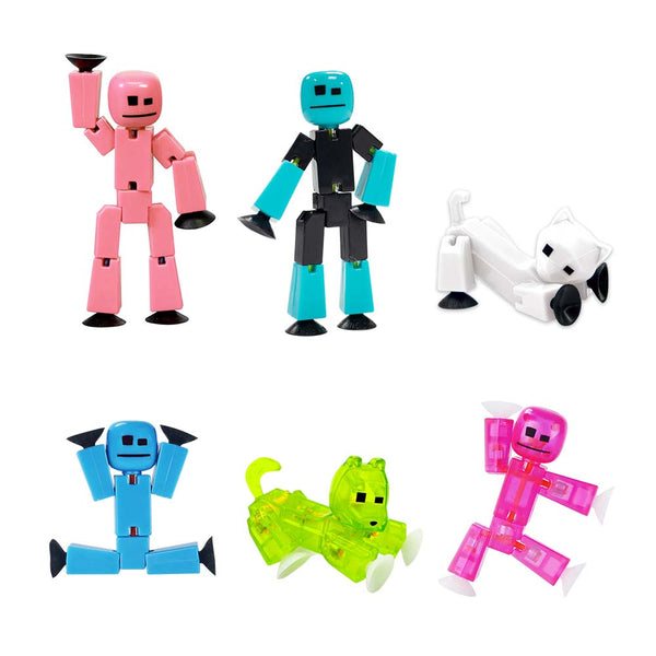  Zing Stikbot Off The Grid Pack - Set of 6 Poseable Action  Figures with Weapons and Accessories, Includes Striker, Clint, Pixel,  Raptus, Shift and Regalius, Stop Motion Animation, for Ages 4