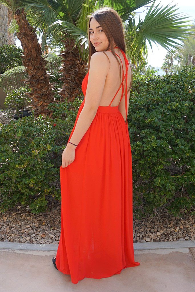 Stunning Red Maxi Dress Backless Maxi Dress Dress 52