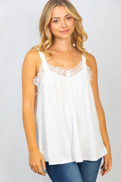 Let's Get Away White Lace Tank Top 1