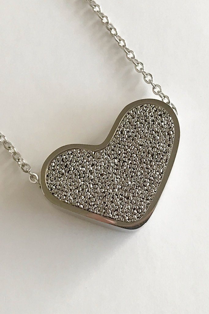 Sacred Silver Heart Perfume Necklace