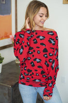 leopard print red top