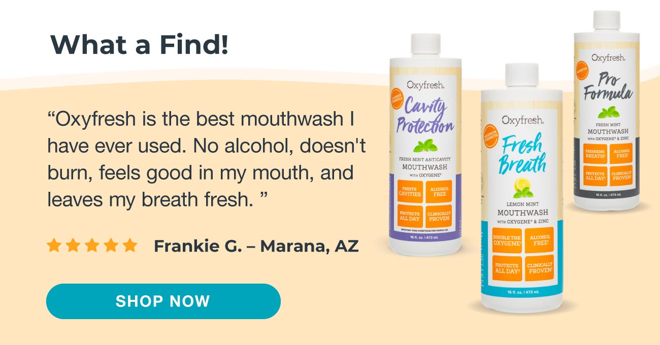 oxyfresh mouthwashes cavity protection, lemon mint, and pro formula