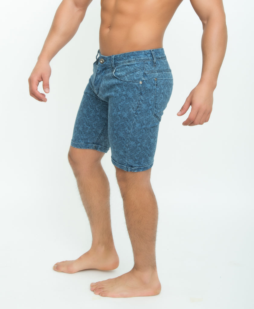 slim fit denim shorts