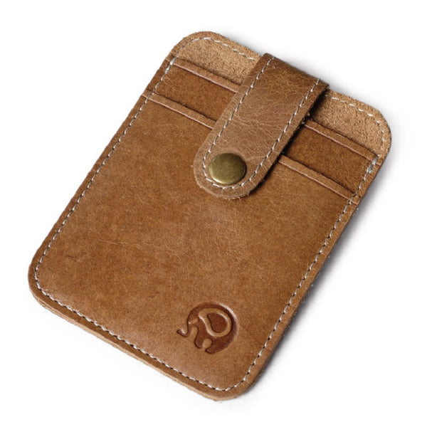 Mini Leather Card Holder Wallet & Keychain