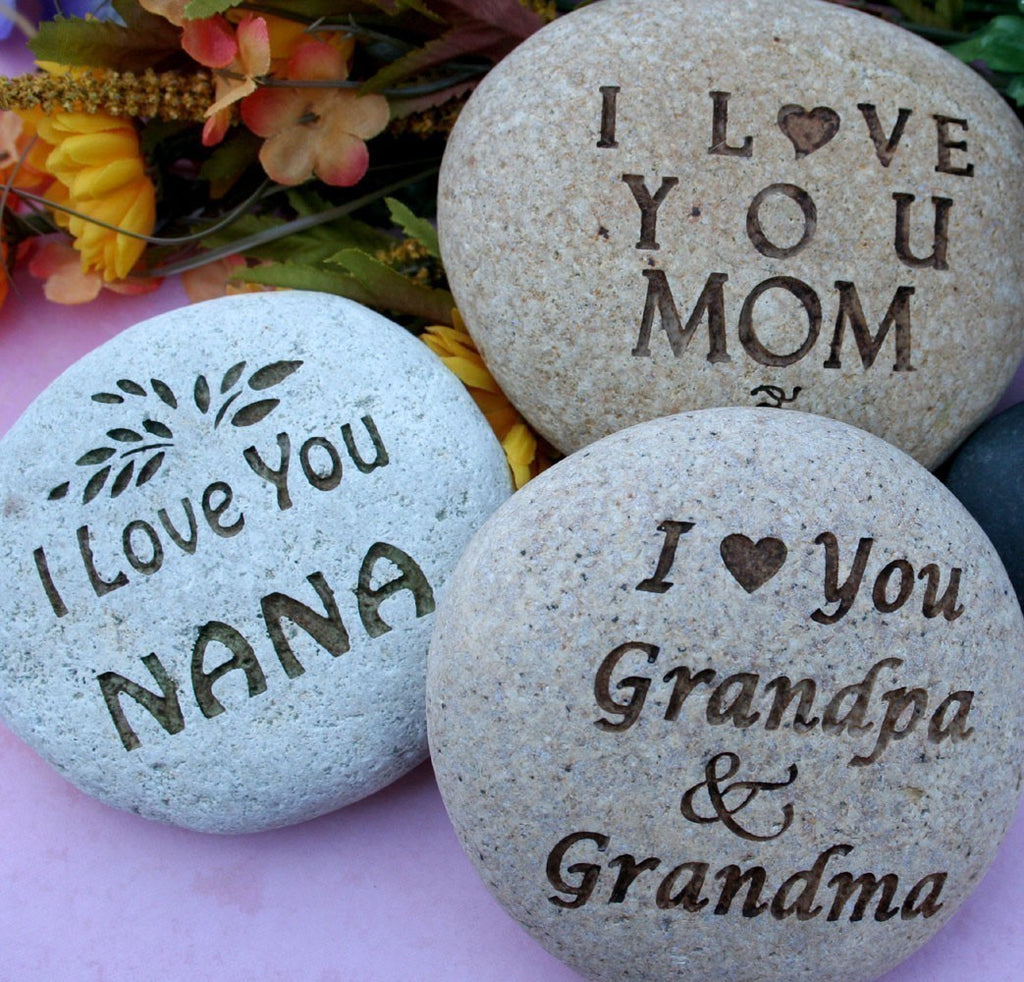 Love You Mom Grandmom Custom Engraved Rock With You Text Home Dec Sjengraving