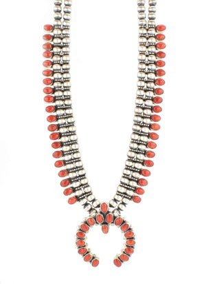 Coral Squash Blossom Necklace | Don 