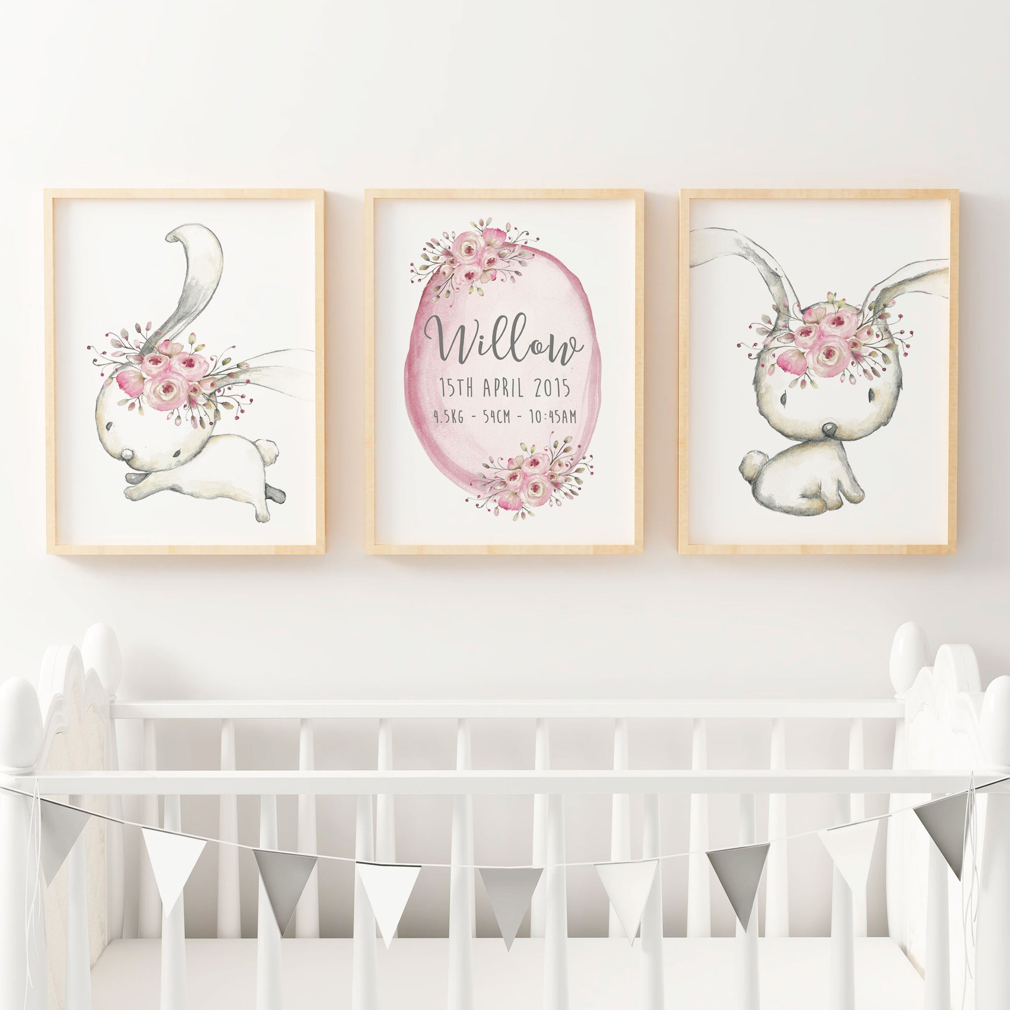 Woodland Boho Animal Nursery Wall  Art  Print Set 