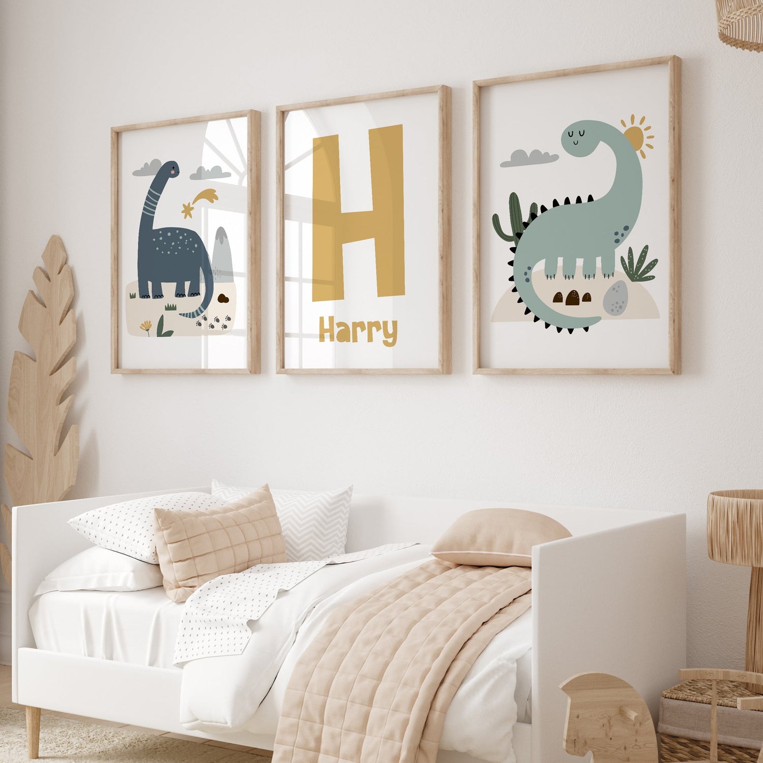 Dinosaur Wall Art, Boy Nursery Decor, Personalized Name Print, Set of –  DiviArts Studio