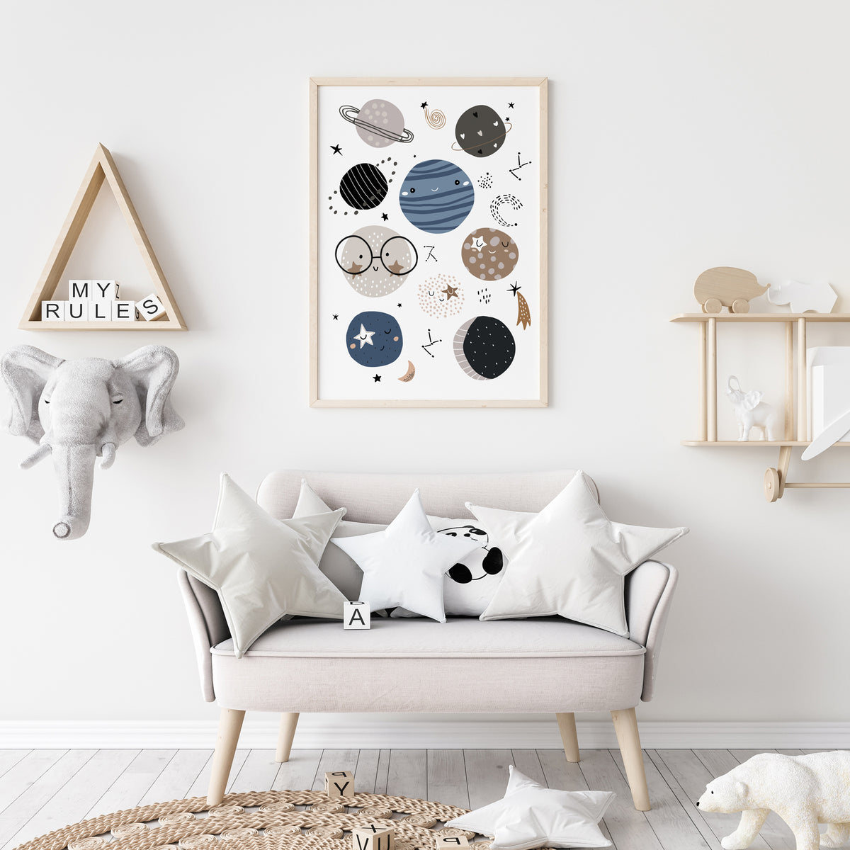 Planet Nursery Print | Space & Solar System Wall Art | The Kids Print ...