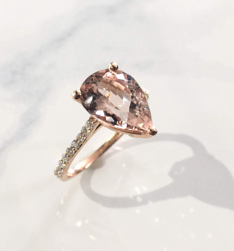 pear shaped morganite ring