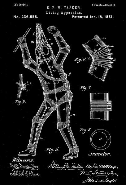 - Armored Diving - S. P. - Patent Art Magnet – Poster-Rama