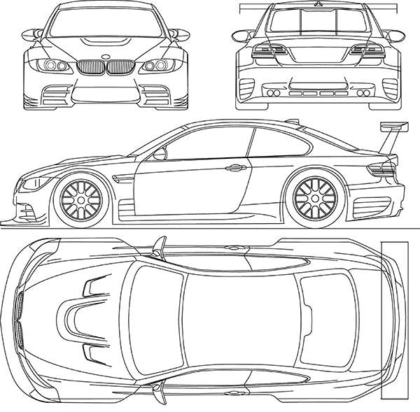 09 Bmw M3 Gtr Blueprint Magnet Poster Rama