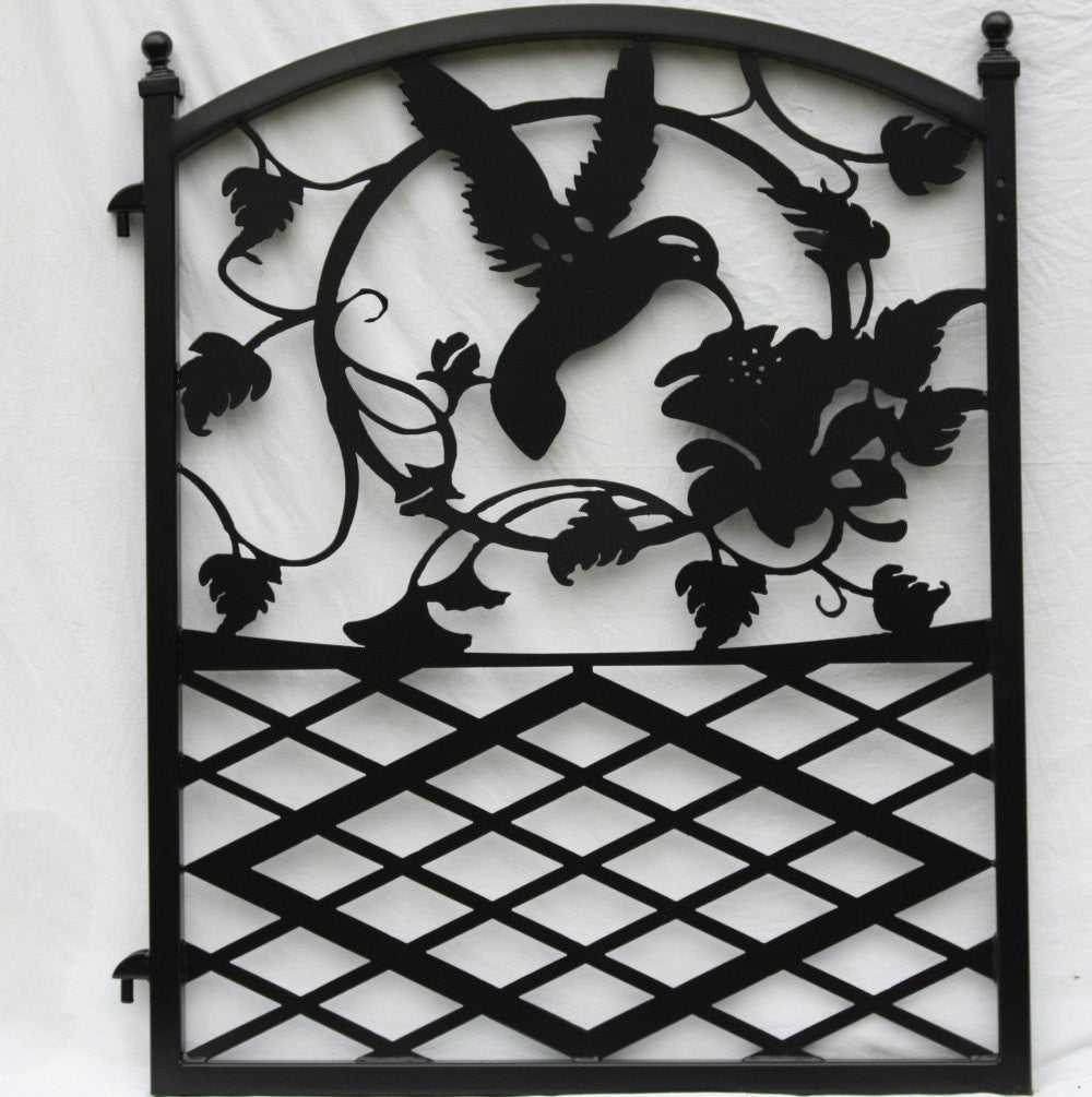 Ornamental Hummingbird Iron Garden Gate Modern Iron Works