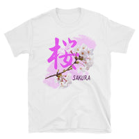 Sakura Cherry Blossoms with Japanese Kanji Short-Sleeve Unisex T-Shirt