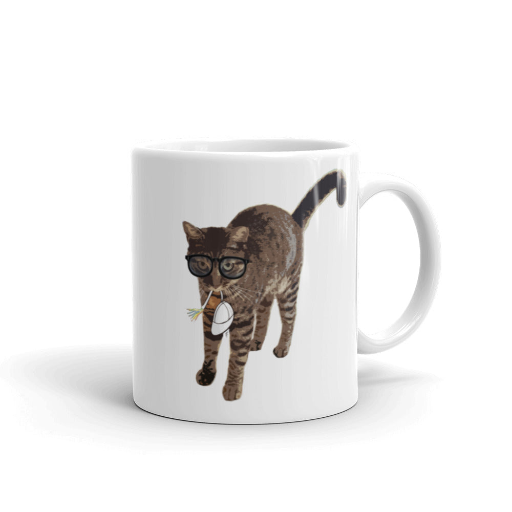 Cat and Mouse and Glasses Funny Mug