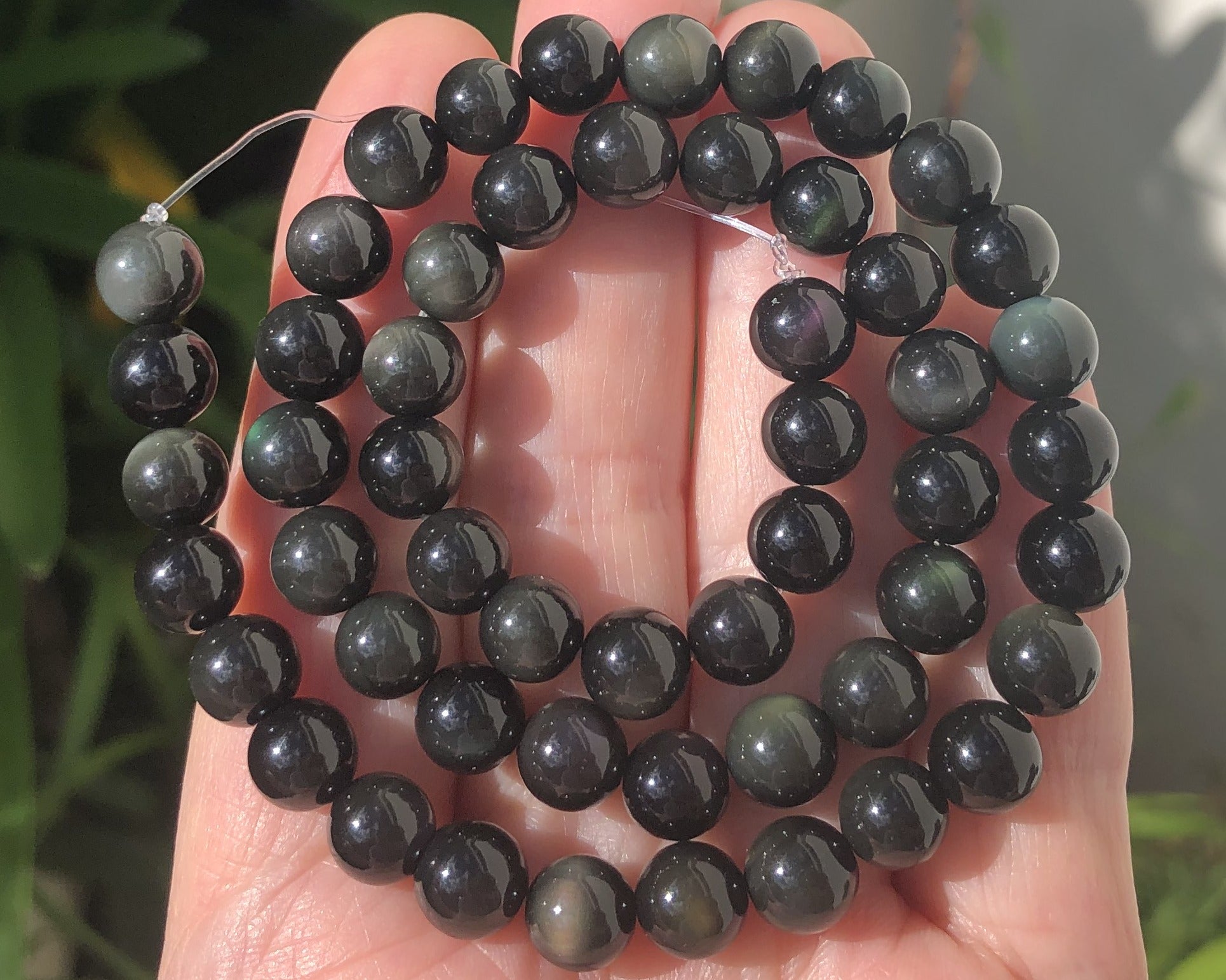 Rainbow Obsidian 8mm round natural gemstone beads 15.5" strand