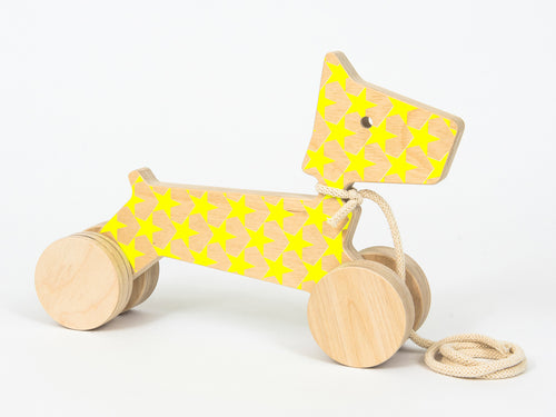 wooden dog pull toy