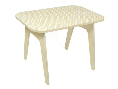 white wooden kids table