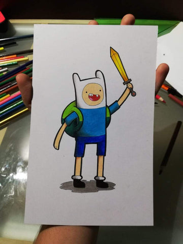  How To Draw Finn - Adventure Time Drawing Step By Step - Finished And Colored Finn